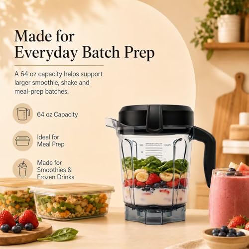 Deuovht 64oz Blender Pitcher Compatible with Vitamix Explorian & Commercial Series