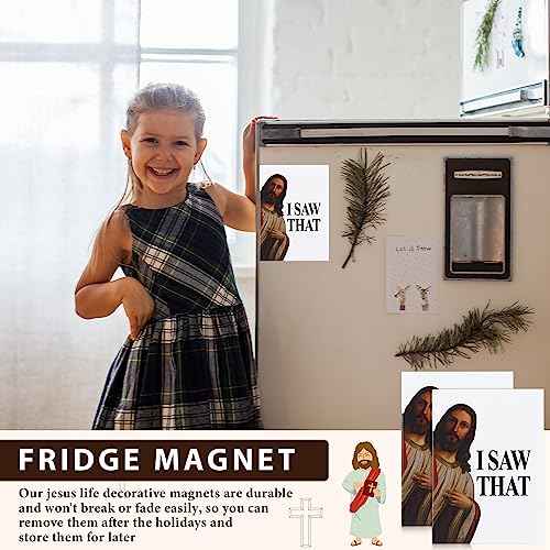 Geiserailie 2 Pcs Funny Car Magnets Magnetic Fridge Magnets I Saw That Christmas Decoration Waterproof Peeking Refrigerator Cute Fun Reusable Magnetic Decal for Fridge Car Cruise Adults Gifts