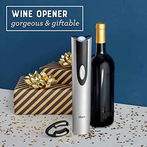 Cordless Electric Wine Bottle Opener with Foil Cutter - Silver