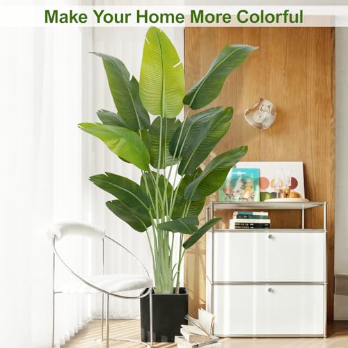 Keeplush 6ft 7in Lifelike Bird of Paradise Artificial Plant with 15 Trunks - Indoor Faux Tropical Tree for Home & Office Decor