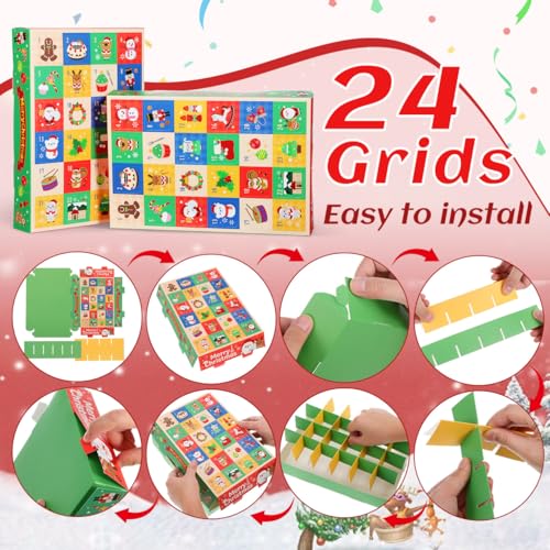 Christmas Advent Calendar Boxes 10pcs Empty DIY Paper Gift Holders