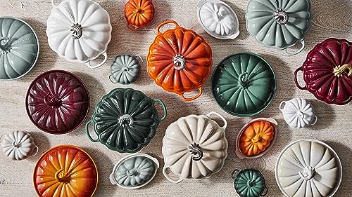 Le Creuset Pumpkin Butter Dish Persimmon - Autumn Seasonal Stoneware Serving