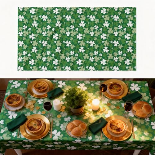 2 Pack St. Patrick's Day Tablecloth Disposable Plastic 54x108'' Table
