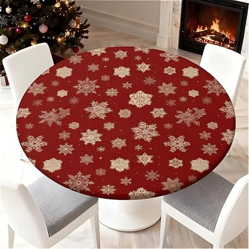 Christmas Snowflake Round Tablecloth 36" Fits 32-36" Tables ARTSGOO