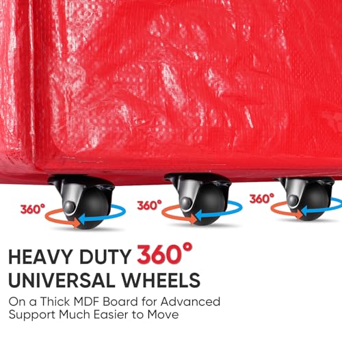 BALEINE 9 ft Red Rolling Christmas Tree Storage Bag with Wheels & Handles