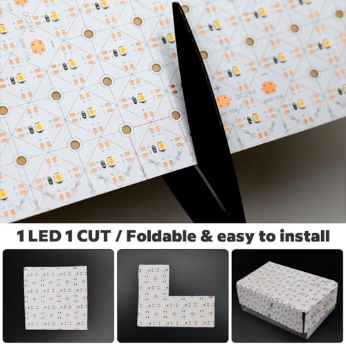 3000K Warm White LED Backlight Sheet - Flexible, Cuttable, 6.56Ft IP20, for Countertop & Marble