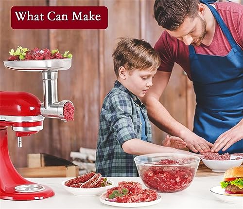 FavorKit Stainless Steel Food Grinder Attachment for KitchenAid Mixers