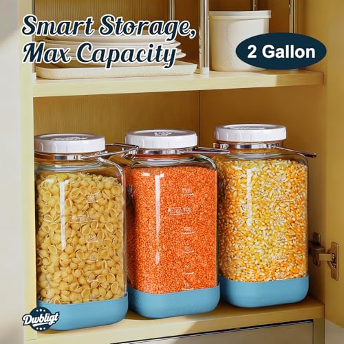 2 Gallon Glass Mason Jar with Airtight Lid - 2 Pack, Square Storage & Fermentation
