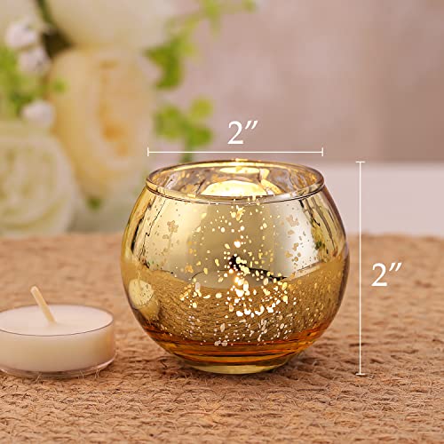Volens 24 Pack Gold Votive Candle Holders for Table Centerpieces - Elegant Decor