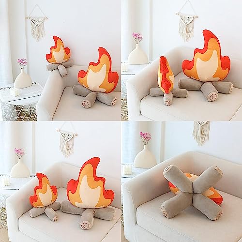 Funny Campfire Plush,17.7 in Simulation Fake Campfire Pillow, Soft Stuffed Cartoon Fire Doll Campfire Firewood Toys, Simulation Bonfire Plush Toy for Outdoor Camping Room Decor Kids Gifts (11.8 in)-1