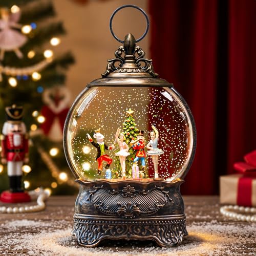 Kirschblüte 12.1-Inch Nutcracker Ballet Snow Globe Lantern with Music & Lights (Variation: 12.1inthe Nutcracker Theatre)