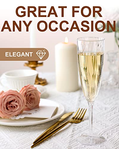 96 Pack Clear Plastic Champagne Flutes - 6 Oz Disposable Wine Glasses - Variation of THIS listing