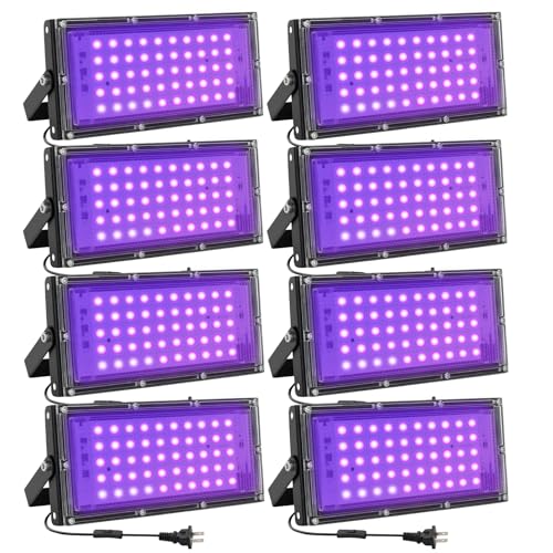 Waygor 50W Waterproof UV Black Light Floodlight for Glow Party Indoor Use