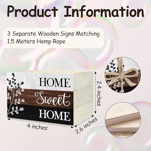 Christian Decorative Book Stack for Farmhouse, Rustic Tiered Tray Decor, Stacked Books Set, Home Sweet Home Wooden Decor for Living Room Table Shelf, Housewarming Gifts for Women Men -28