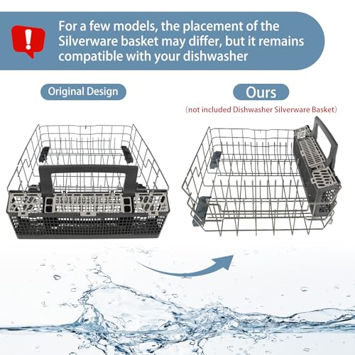 Dishwasher Lower Rack for GE GDF510 GDT535 Series - 21.6 x 20.9 x 7.8 Inches, Compatible with Multiple Models