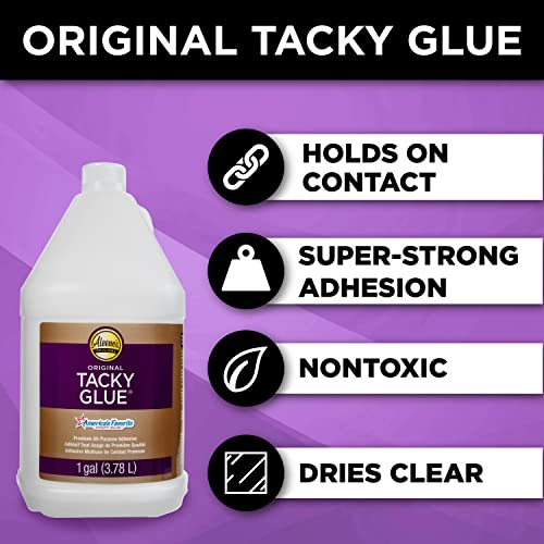Aleene's Original Tacky Glue 128 Fl Oz Gallon - All Purpose Craft Adhesive, Dries Clear & Fast — Refills