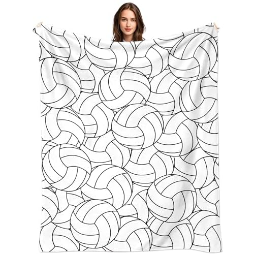 Volleyball Blanket Gifts for Teen Girls Ultra Soft Flannel Volleyball Throw Blanket Volleyballs Lovers Decorations Stuff 50"x40"