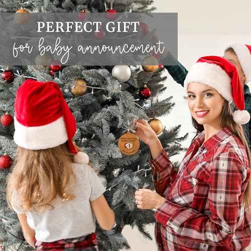 2 Layers Wooden Expecting Ornament 2025, Pregnancy Announcement Gender Reveal Ideas for New Mom to Be, Husband, Wife, Expecting Parents to Be Unique Gifts for Christmas, Thanksgiving