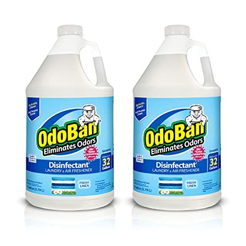 OdoBan Disinfectant Concentrate & Odor Eliminator Set - 2 Gallons, Fresh Linen Scent, 1 Gallon Pack of 2