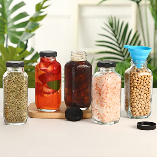 CUCUMI 24pcs 16oz Glass Juice Bottles with Lids, Stickers, & Accessories