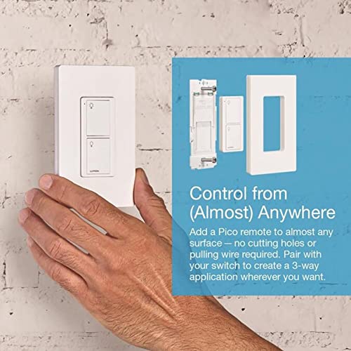 White Lutron Caseta Smart Light & Fan Switch - 1 Pack, Works with Alexa & Google