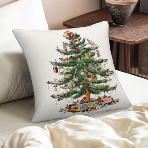 AELUTYSH Pine Tree 24x24 Inch Christmas Pillow Covers Set of 2 | Holiday Decor