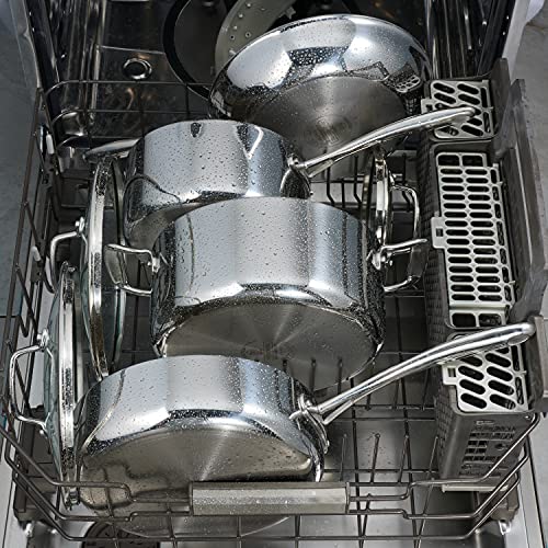 4-Quart Stainless Steel Sauce Pan with Lid - Tri-Ply Clad Cookware