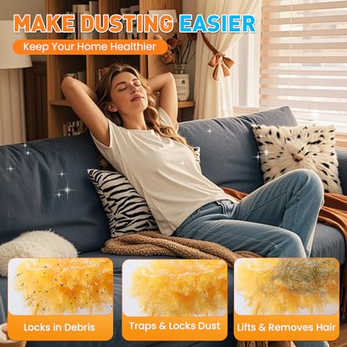 Alotiki 160P Duster Refills - Double-Sided Fiber, 360° Cleaning, Fits Swiffer Handles