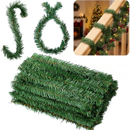 14 Inch 60 Pcs Christmas Artificial Pine Wire Hangers - Flexible Garland Ties