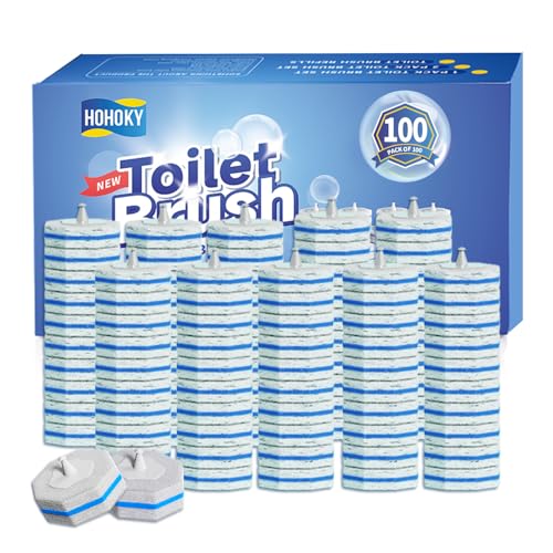 Disposable Toilet Brush Refills Pack of 100 - Deep Cleaning Replacement Heads