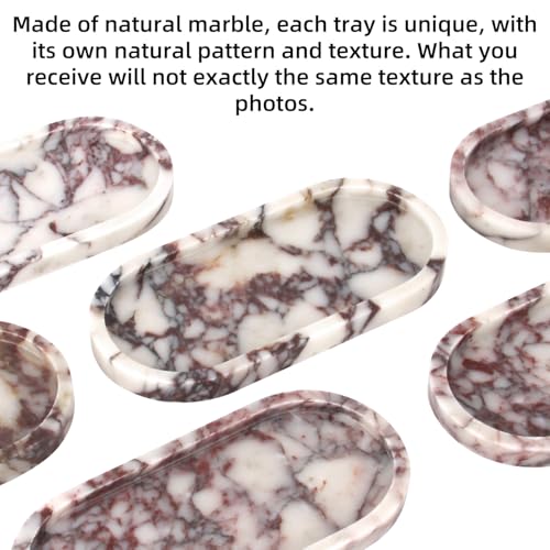 Stonemanus Calacatta Viola Marble Oval Tray 10x5 Inches - Elegant Home Decor