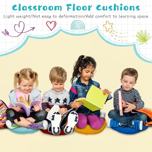 Set of 48 Round Floor Cushions 15.7 Inch Soft Seating Pillows for Home & Classroom