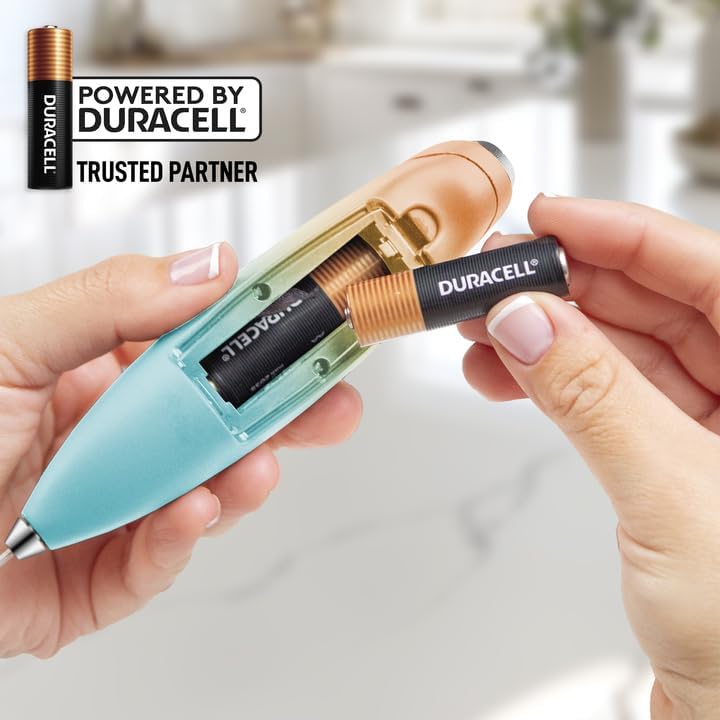 Zulay Kitchen Milk Frother Wand - Ultra Fast Handheld Electric Whisk for Coffee & Lattes - Includes 4 AA Batteries - Sunrise