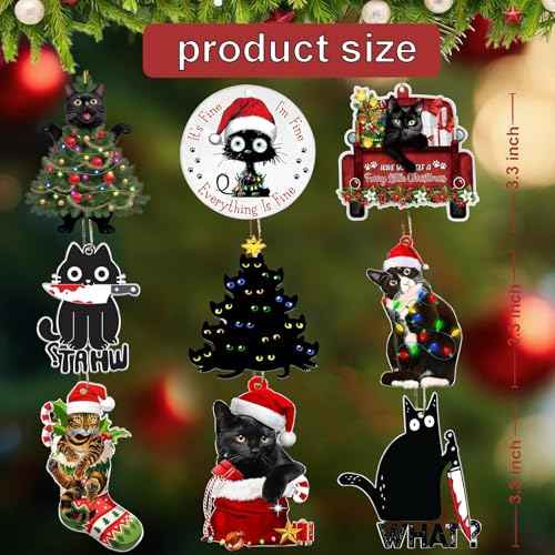 Black Cat Christmas Ornaments 2025, Ornaments for Christmas Tree, Funny Black cat, Cat Decor,Personalized Gifts for Lovers