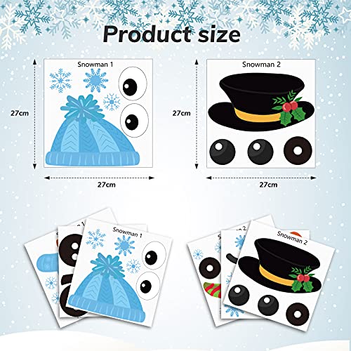 Dianelhall Snowman Door Stickers – 6 Sheets Holiday Refrigerator/Window Decor (Snowman Variant)