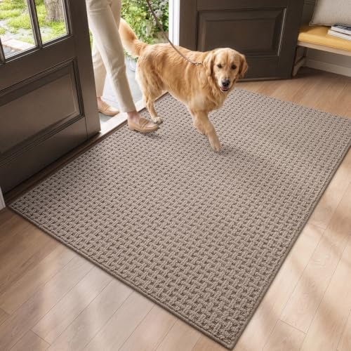 DEXI Indoor Entryway Doormat 48x72 Beige Non-Slip Absorbent Door Mat