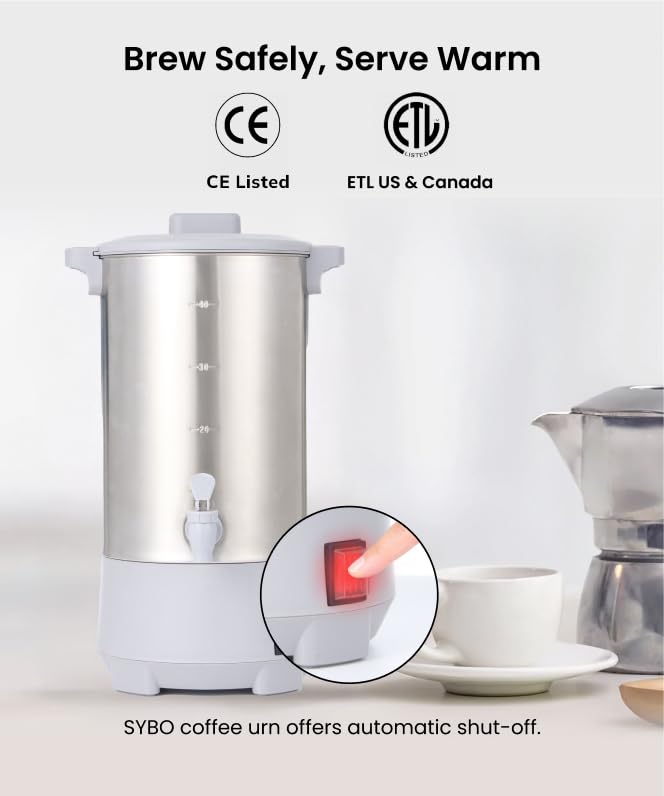 45-Cup Coffee Urn - Grey 6L Commercial Stainless Steel Coffee Maker
