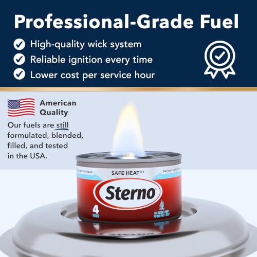 Sterno Safe Heat PowerPad Chafing Fuel 4-Hour Burn - 24 Pack