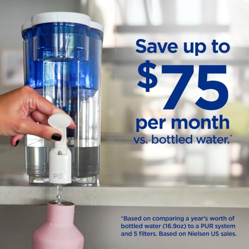 PUR 30-Cup Countertop Water Filter Dispenser White/Blue - Faster Filter Variant