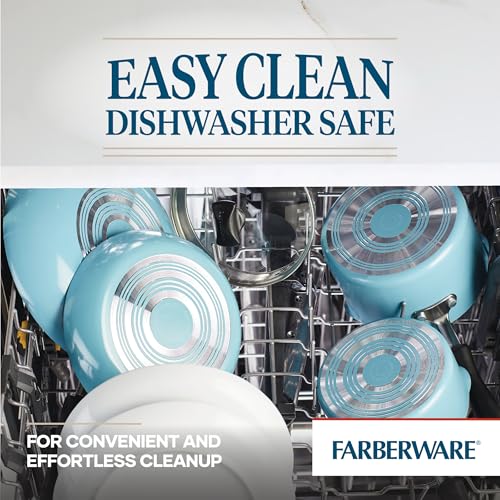 Farberware Cookstart 15-Piece Aluminum DiamondMax Nonstick Cookware Set - Aqua