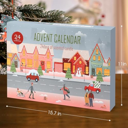Pink Advent Calendar 2026 with 24 Scented Candles - Holiday Countdown Gift for Adults