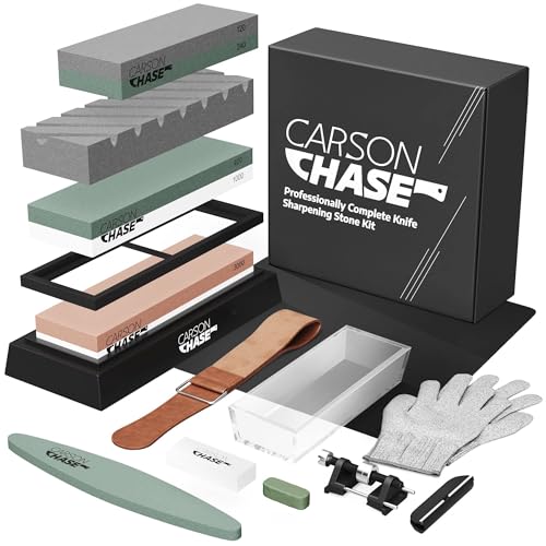 Knife Sharpening Stone Kit 15-Piece with Whetstone Bowl & Accessories
