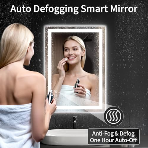 30'' x 24'' LED Bathroom Mirror with Lights, Anti-Fog, Dimmable, Wall Mount