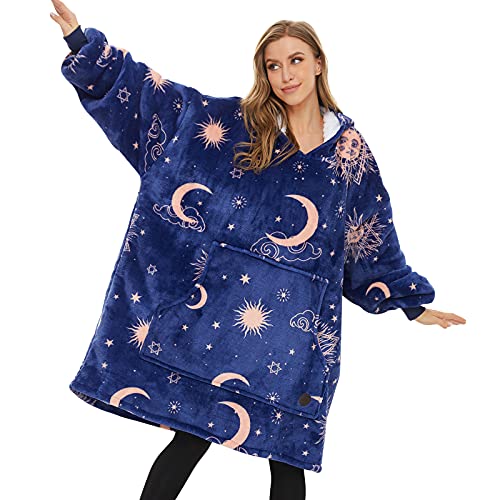 Adult & Kid Blanket Hoodie Set - Oversized Sherpa Wearable Blanket for Family Cozy Lounging