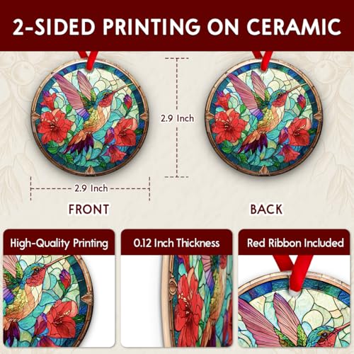 Hummingbird Christmas Ornament 2026 - Vibrant Holiday Tree Decor Gift