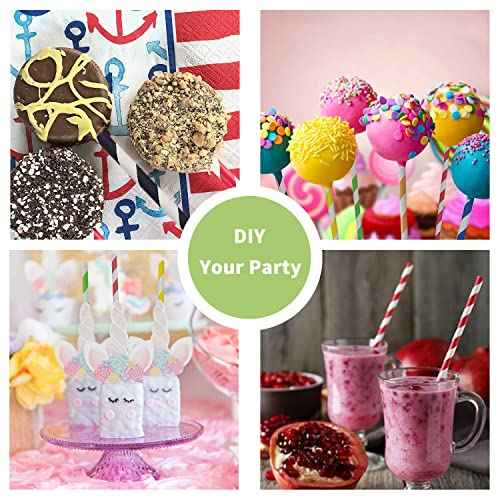 Red & White Striped Paper Straws, Disposable Drinking Straws for Birthday Christmas Party Decoration, 100% Biodegradable White Red Barber Stripes Straws Bulk 100