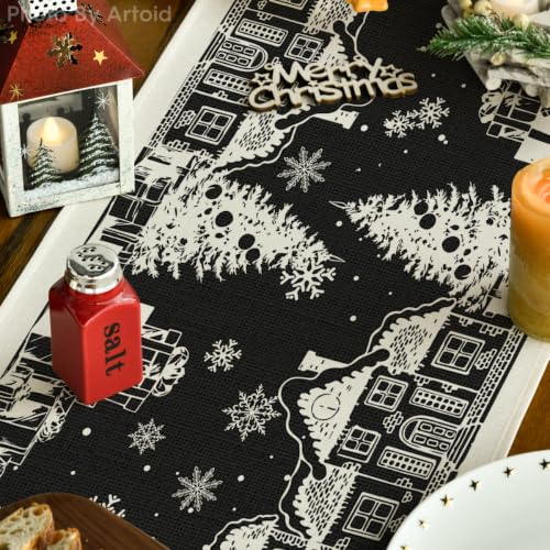 Artoid Mode Silhouette 13x72 Inch Table Runner – Black