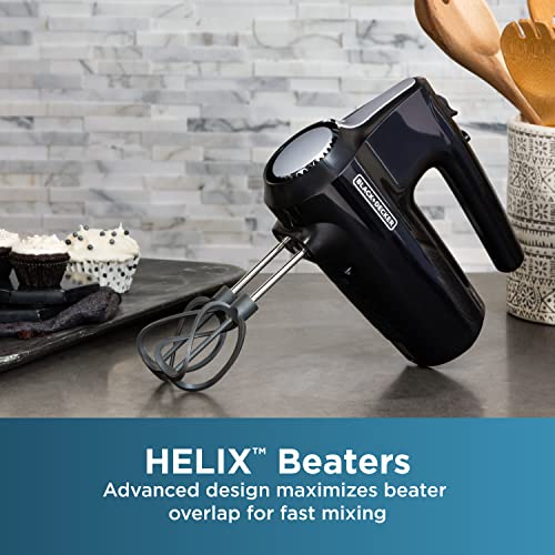 Handheld Mixer MX610B - BLACK+DECKER 5-Speed Food Mixer with Beaters, Whisk & Dough Hooks