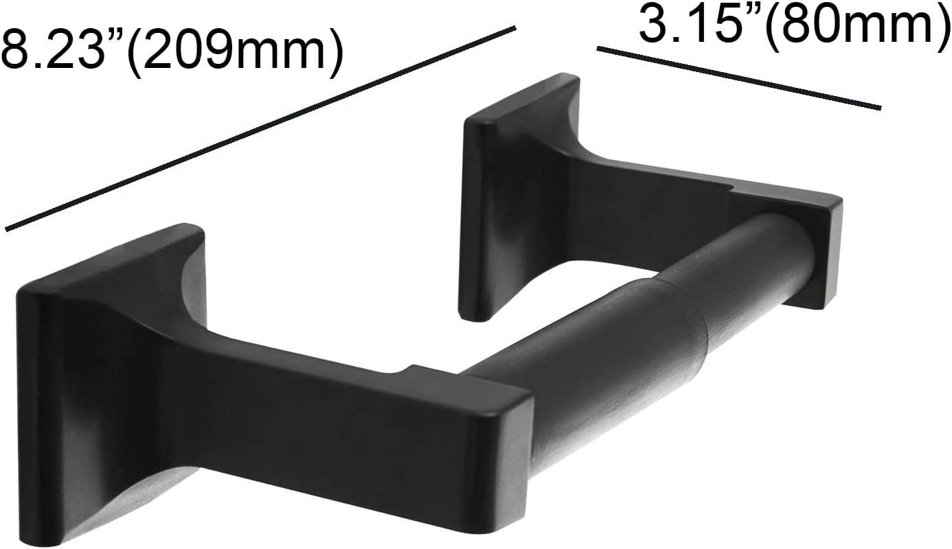 SENTO Black Toilet Paper Holder - Wall Mount Double Post Design | Heavy Duty Metal, Easy Installation
