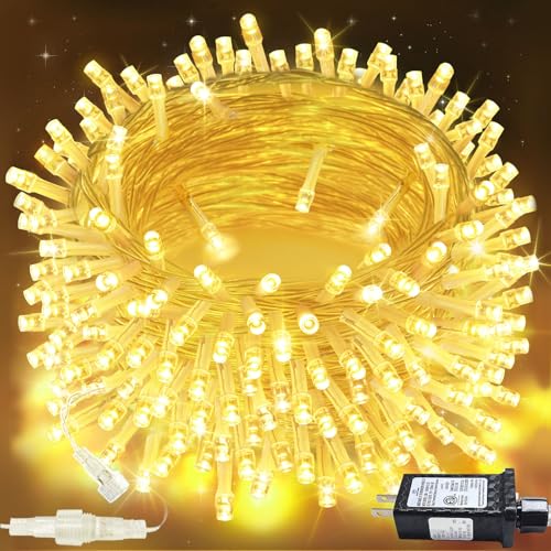 SANJICHA 66FT Warm White Connectable Outdoor Indoor Christmas String Lights - 200 LEDs